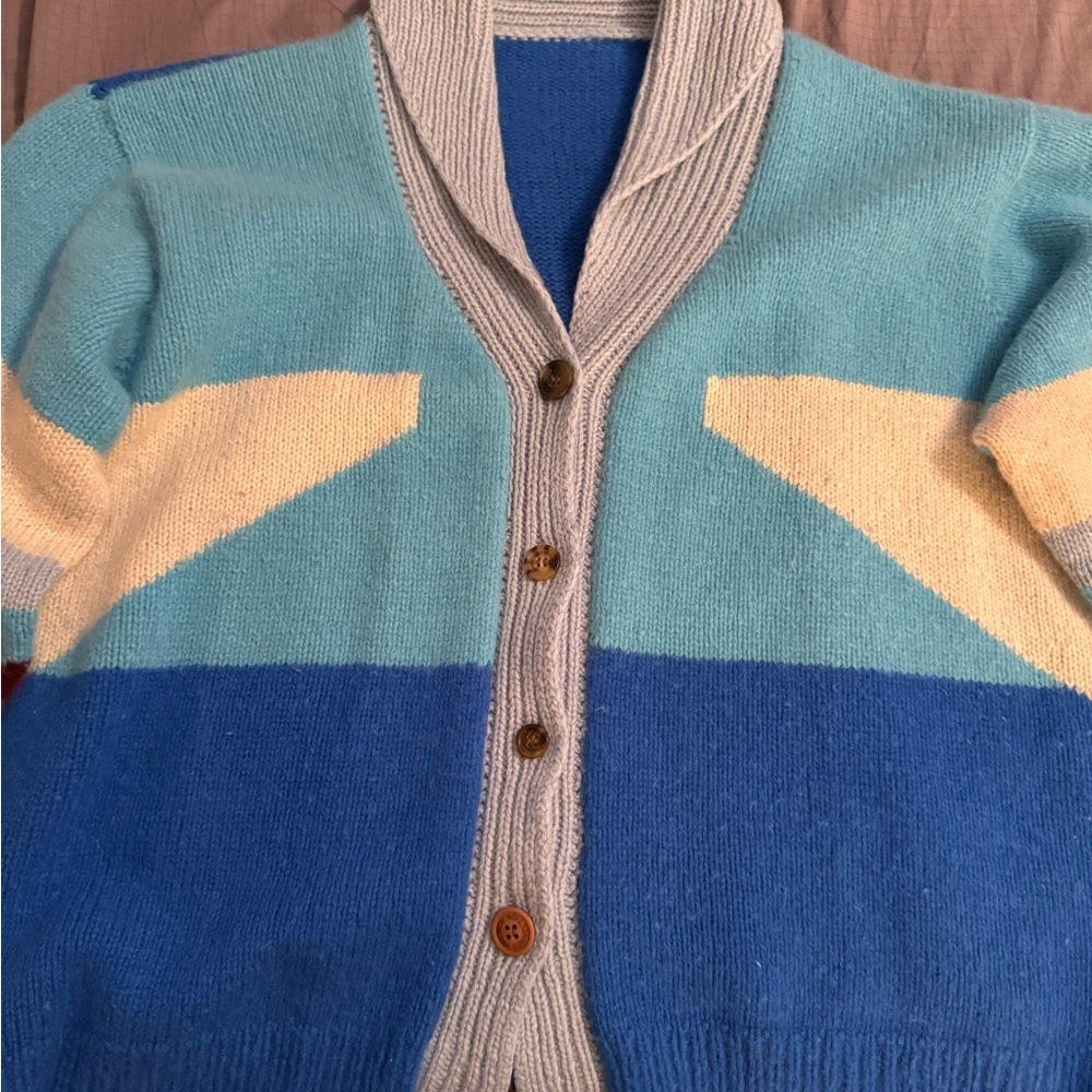 Colorful Men's Sweater with Button Closure
